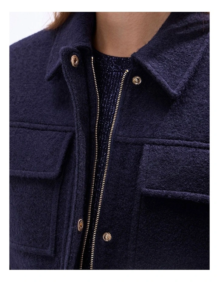 Eris Relaxed Wool Jacket in Midnight image 3