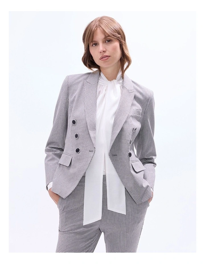 Dawn Check Blazer in Grey Multi image 2