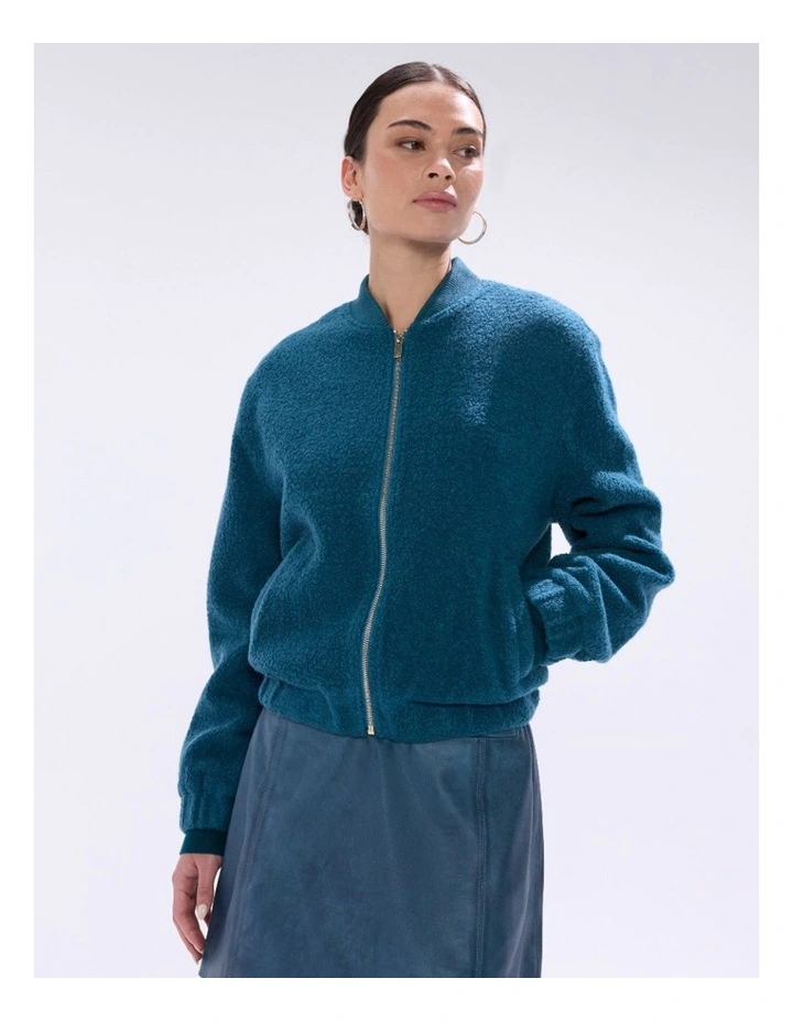 Maurice Bomber Jacket in Teal image 2
