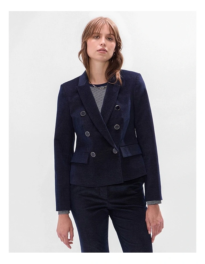 Simba Velvet Blazer in Indigo image 1