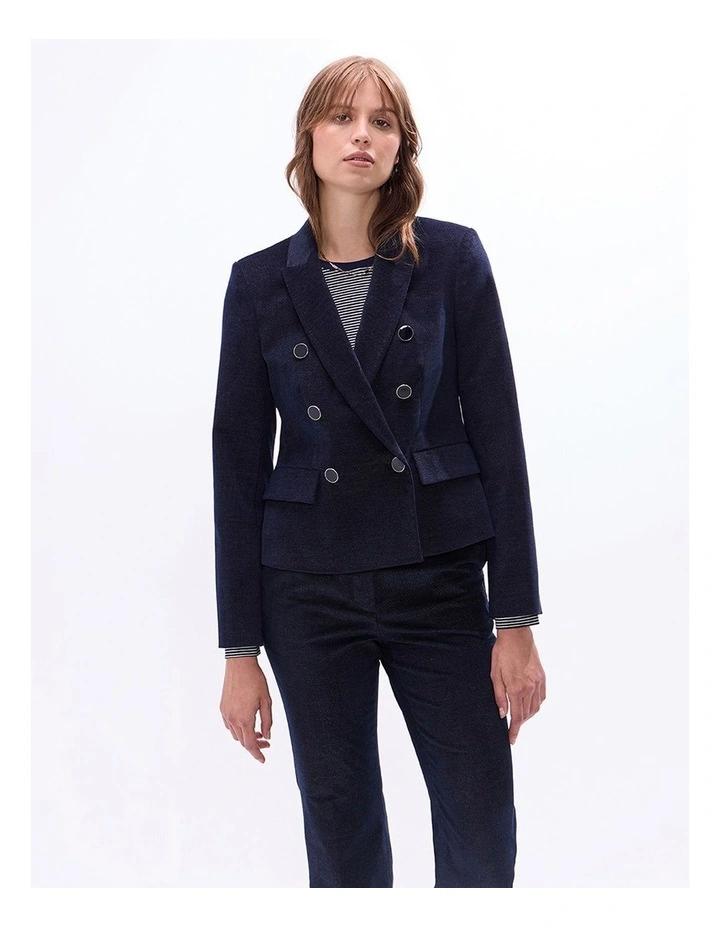 Simba Velvet Blazer in Indigo image 2
