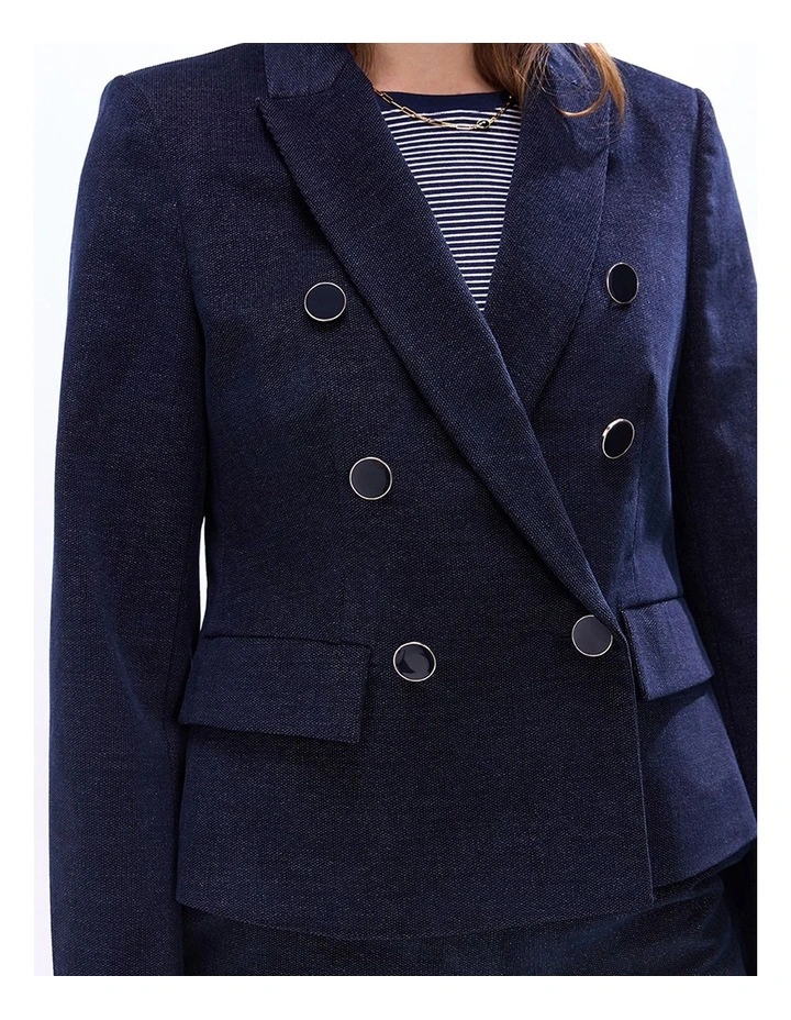 Simba Velvet Blazer in Indigo image 3