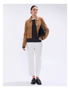 Toni Leather Suede Jacket in Rustic Brown