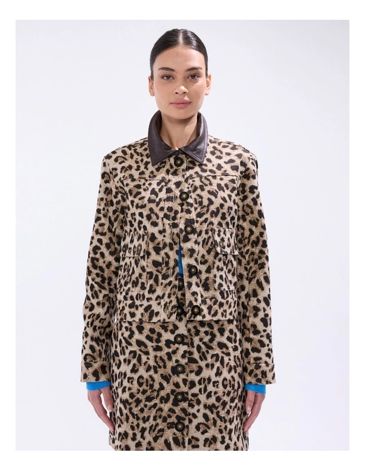 Damon Jacquard Jacket in Brown Multi image 2