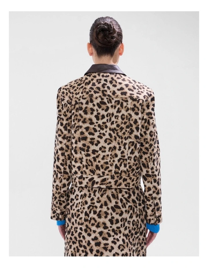 Damon Jacquard Jacket in Brown Multi image 3