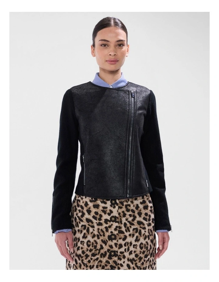 Piper Felted Wool Jacket in Black image 1