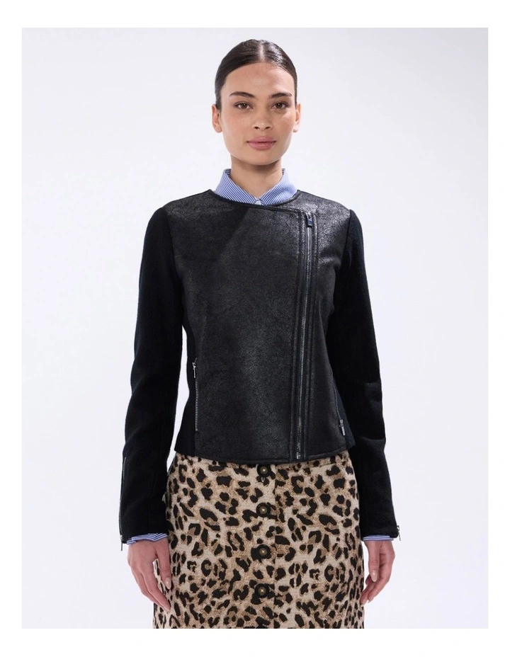 Piper Felted Wool Jacket in Black image 2