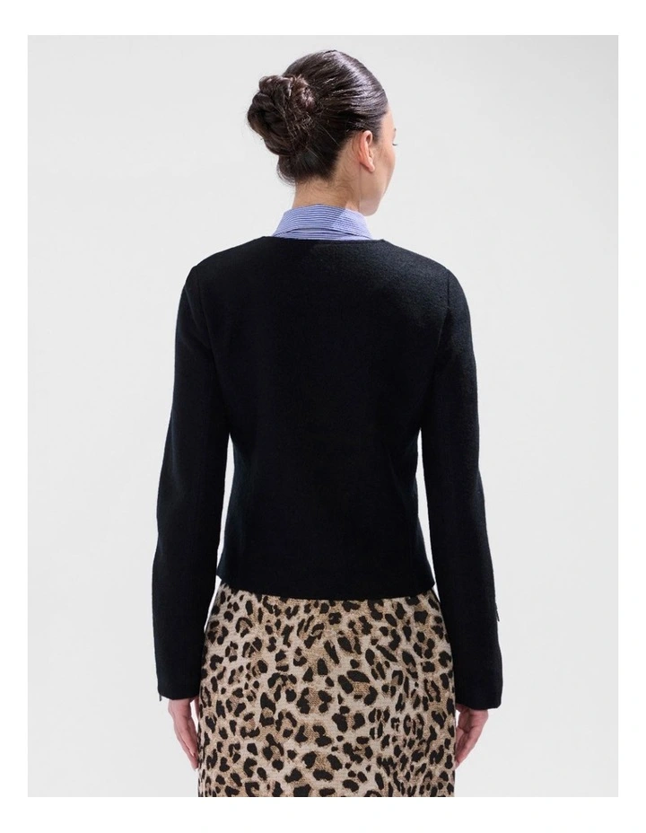 Piper Felted Wool Jacket in Black image 3
