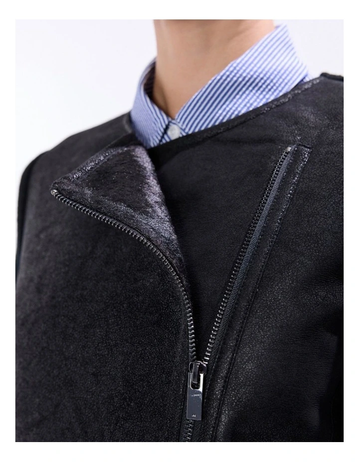 Piper Felted Wool Jacket in Black image 3