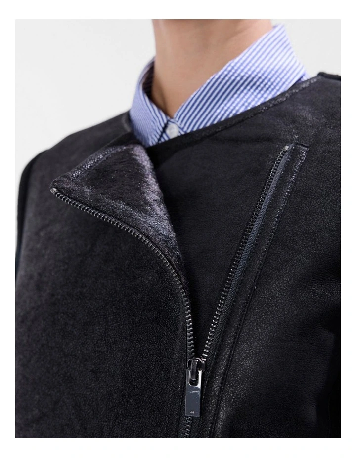 Piper Felted Wool Jacket in Black image 4