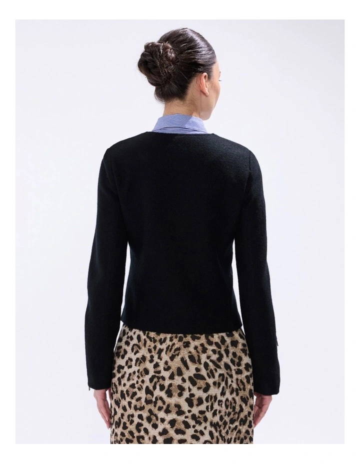 Piper Felted Wool Jacket in Black image 5