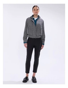 Quinn Houndstooth Bomber in Black/White