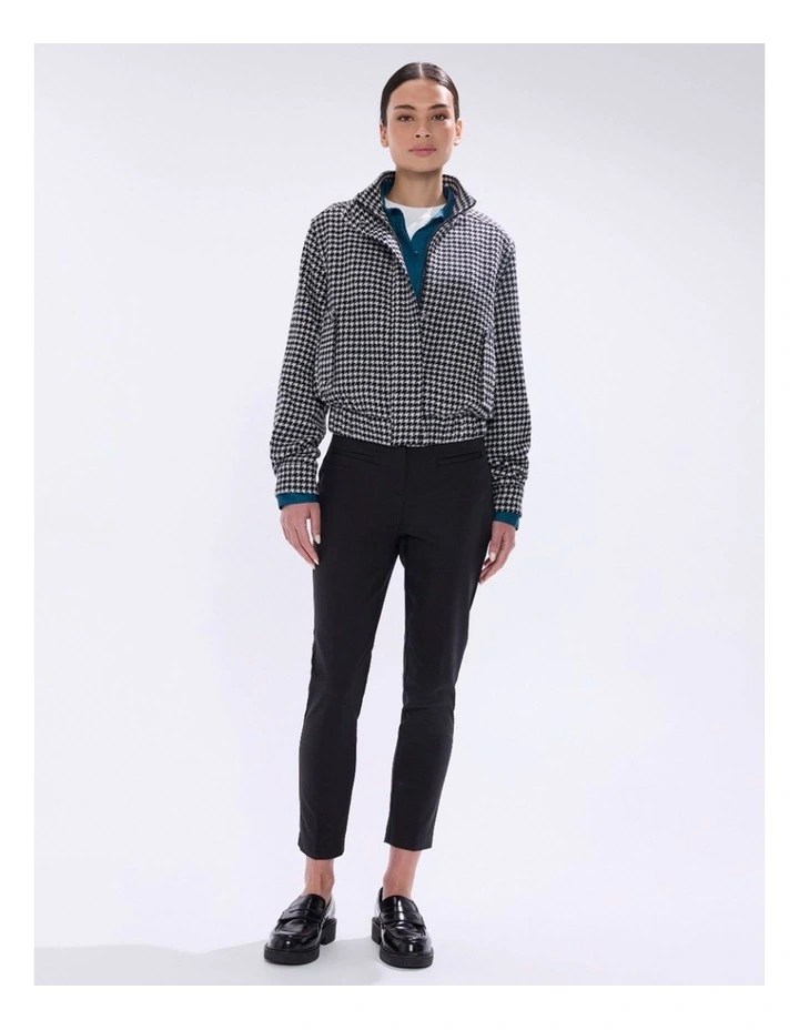 Quinn Houndstooth Bomber in Black/White image 1