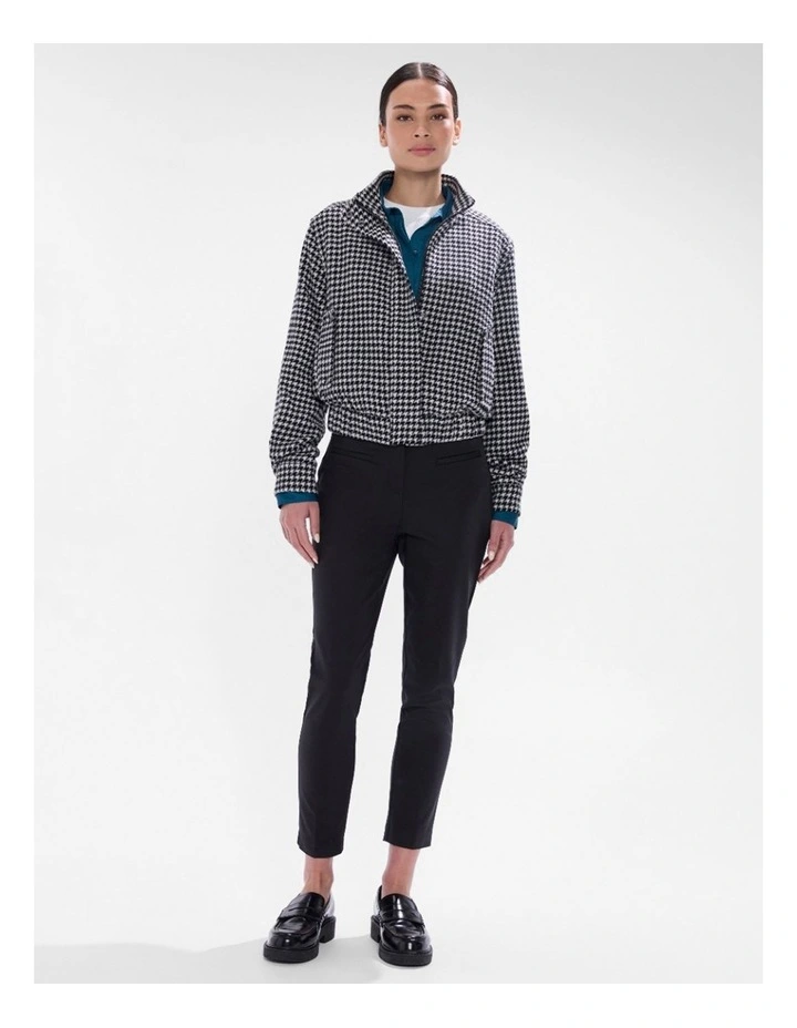 Quinn Houndstooth Bomber in Black/White image 2
