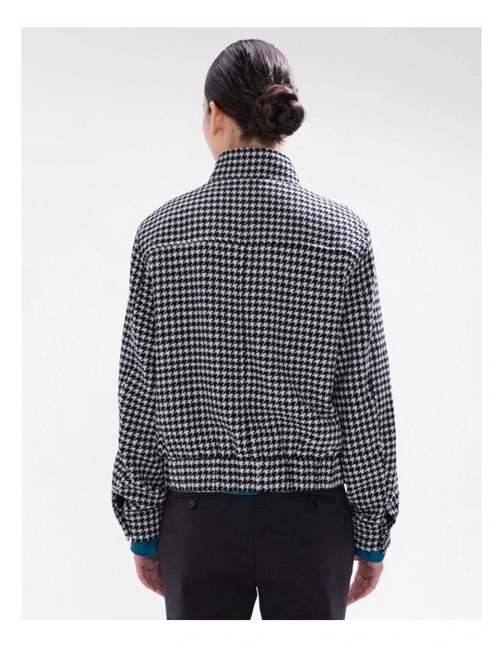 Quinn Houndstooth Bomber in Black/White image 3