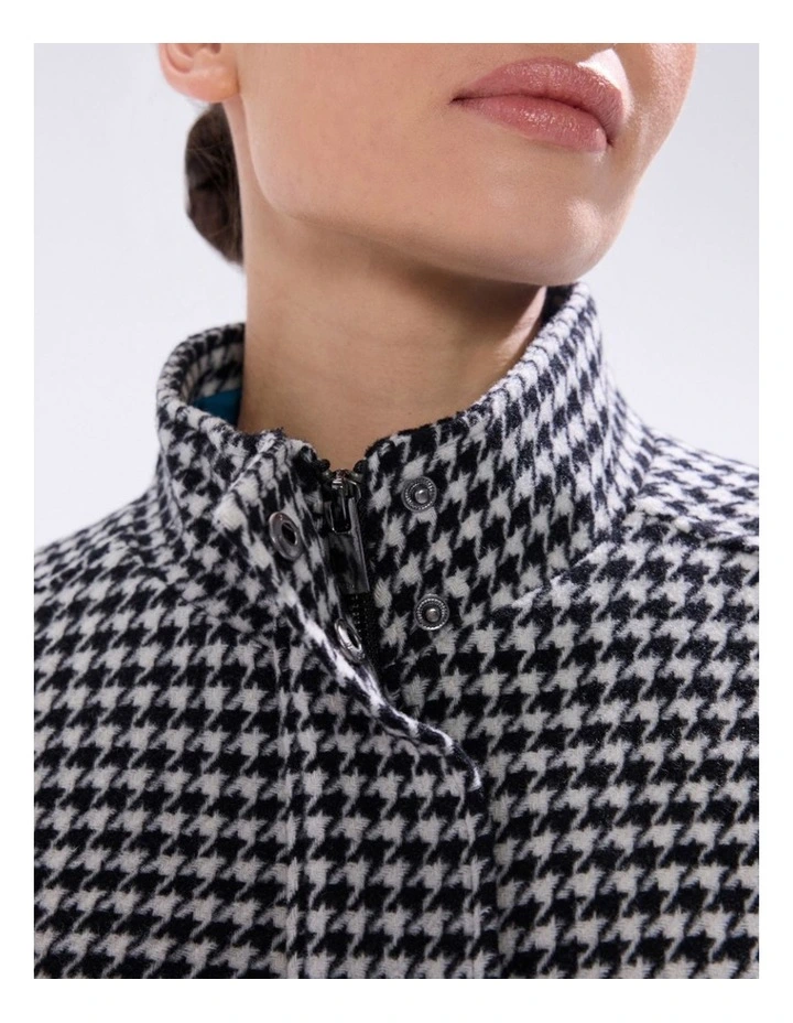 Quinn Houndstooth Bomber in Black/White image 3