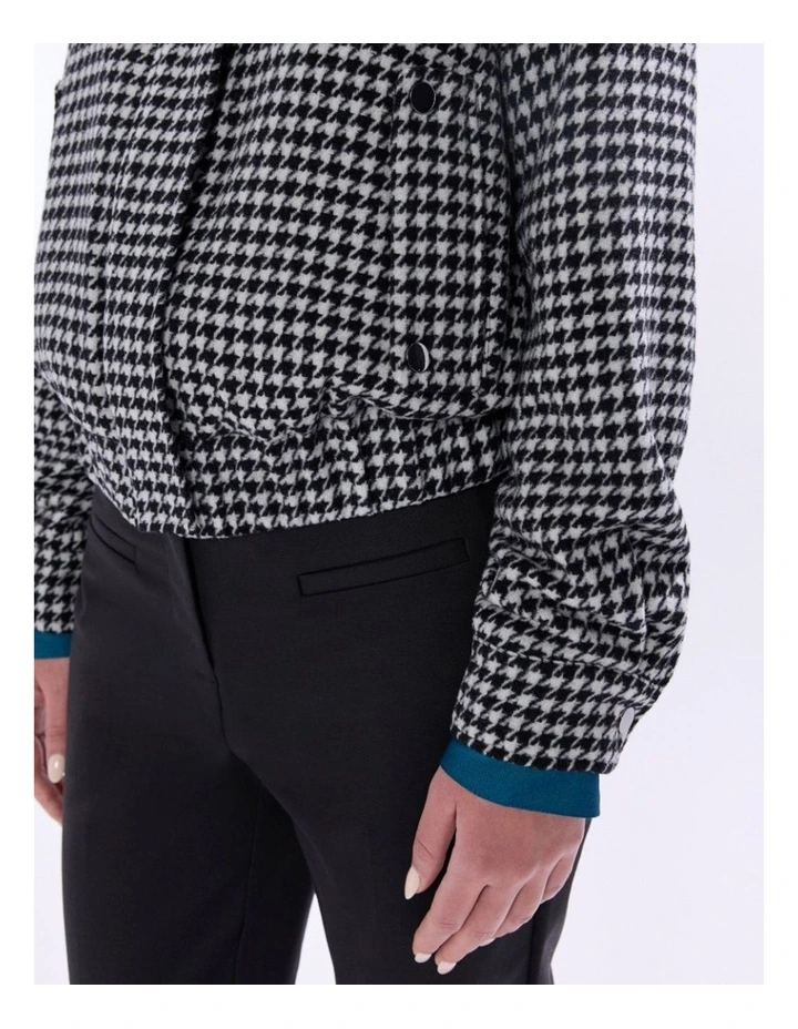 Quinn Houndstooth Bomber in Black/White image 4