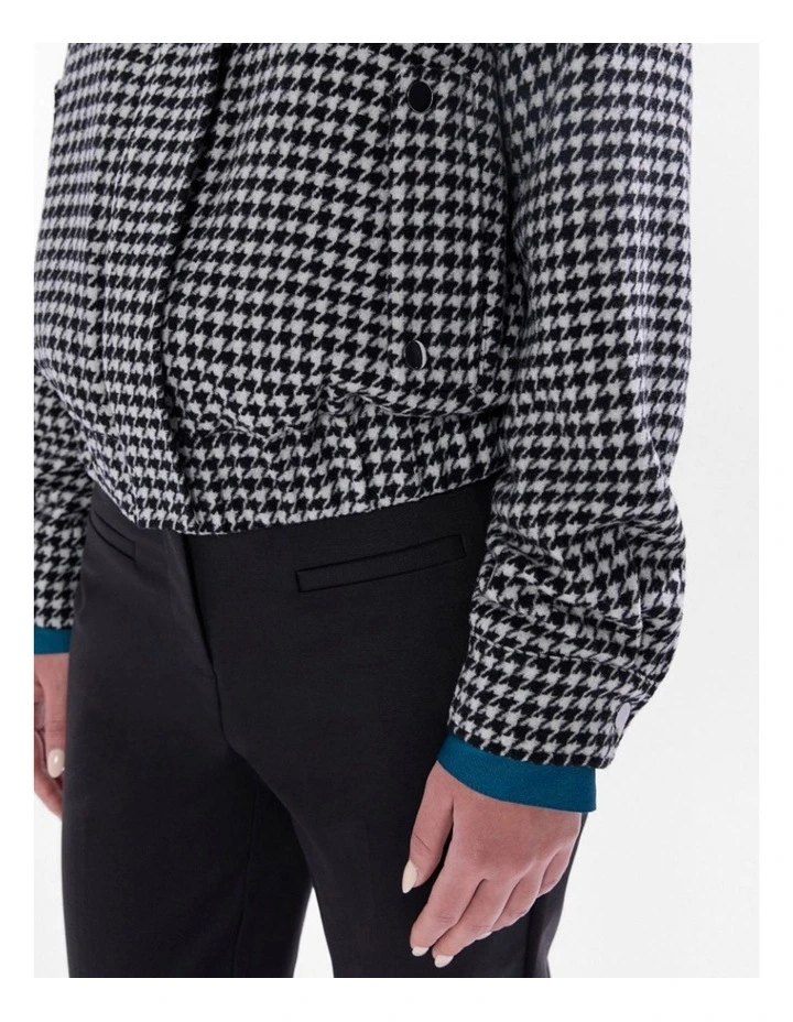 Quinn Houndstooth Bomber in Black/White image 5