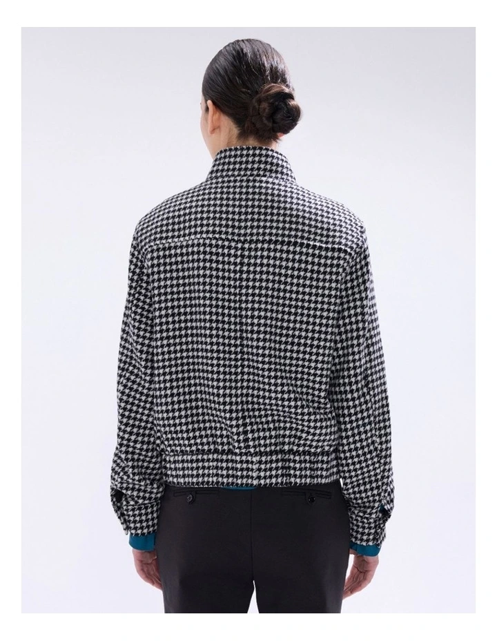 Quinn Houndstooth Bomber in Black/White image 5