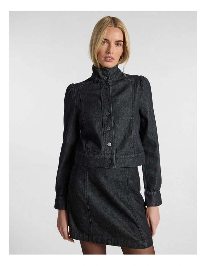 Venice Denim Jacket in Washed Black image 1
