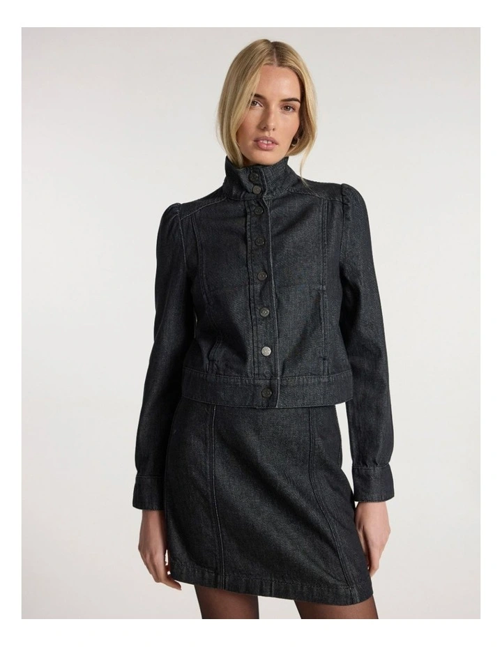 Venice Denim Jacket in Washed Black image 2