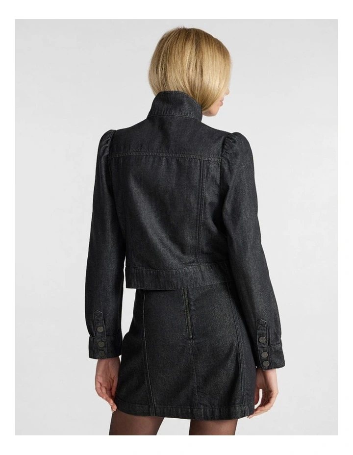 Venice Denim Jacket in Washed Black image 3