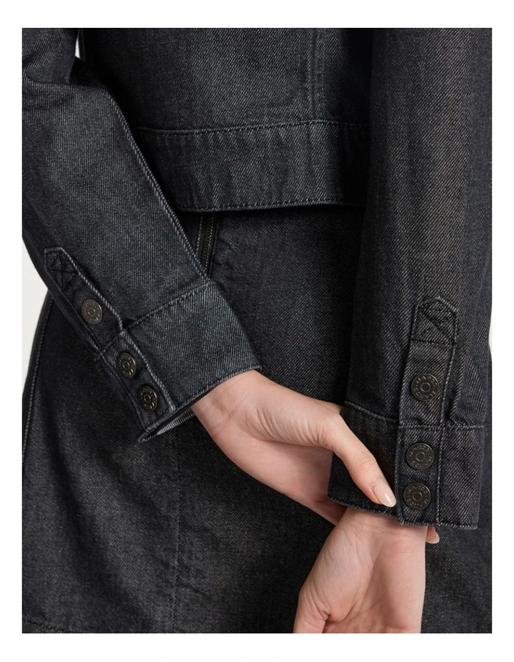 Venice Denim Jacket in Washed Black image 4