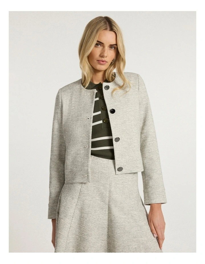 So Little Time Tweed Jacket in Ivory Multi image 2