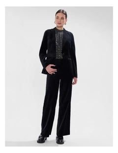 Nala Velvet Blazer in Black