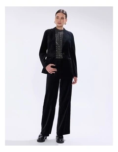 Nala Velvet Blazer in Black