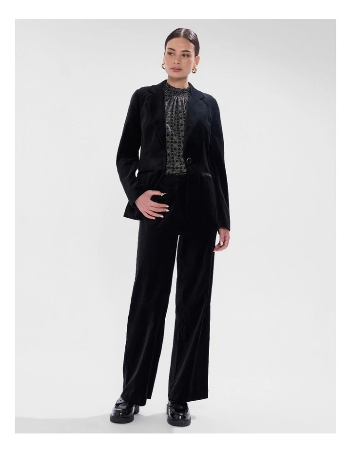 Nala Velvet Blazer in Black image 2