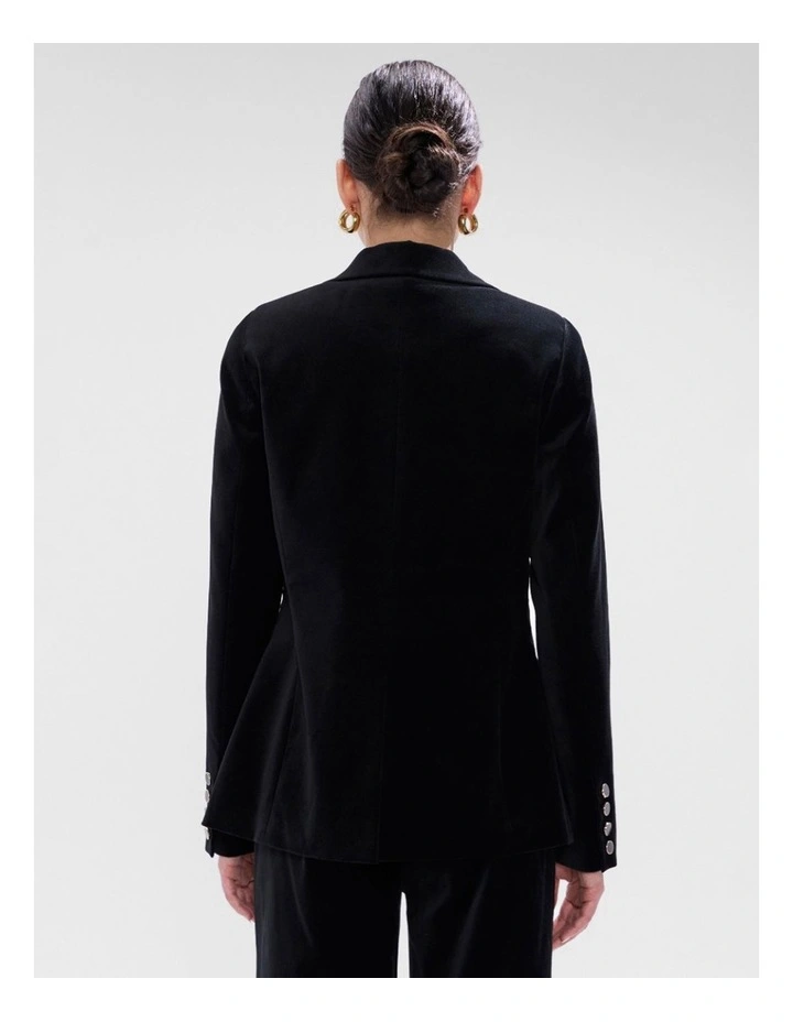 Nala Velvet Blazer in Black image 3