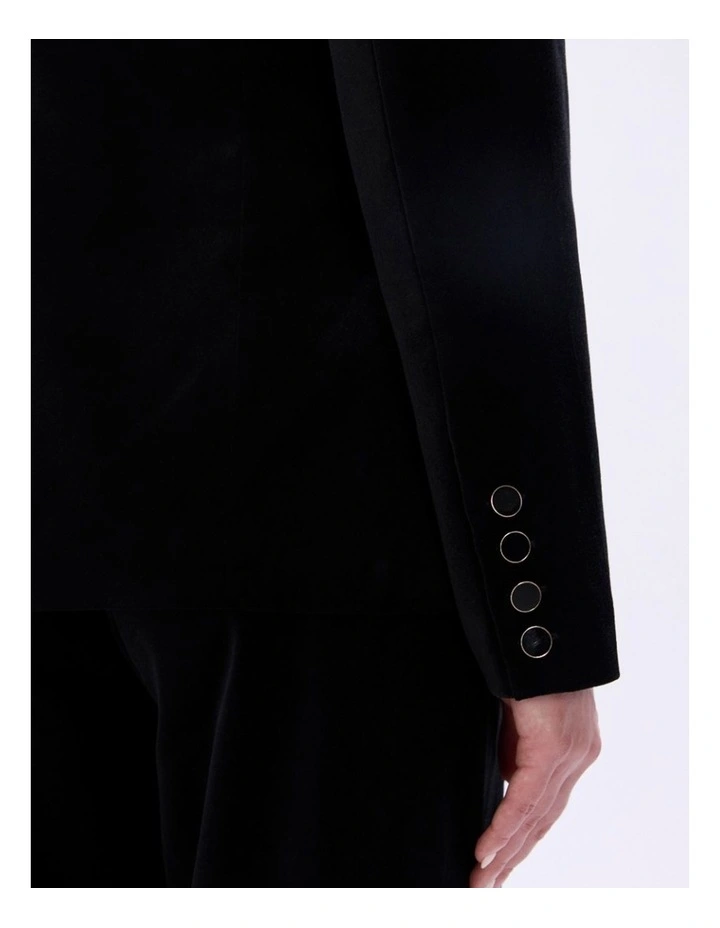 Nala Velvet Blazer in Black image 3