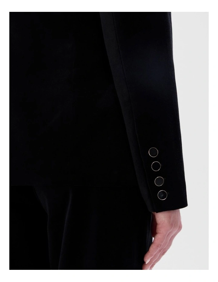 Nala Velvet Blazer in Black image 4