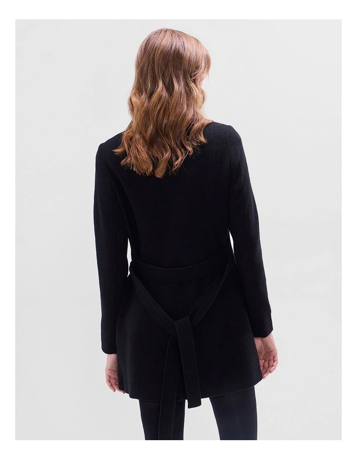Ruby Felted Wool Coat in Black image 3