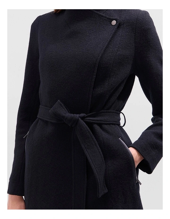 Ruby Felted Wool Coat in Black image 4