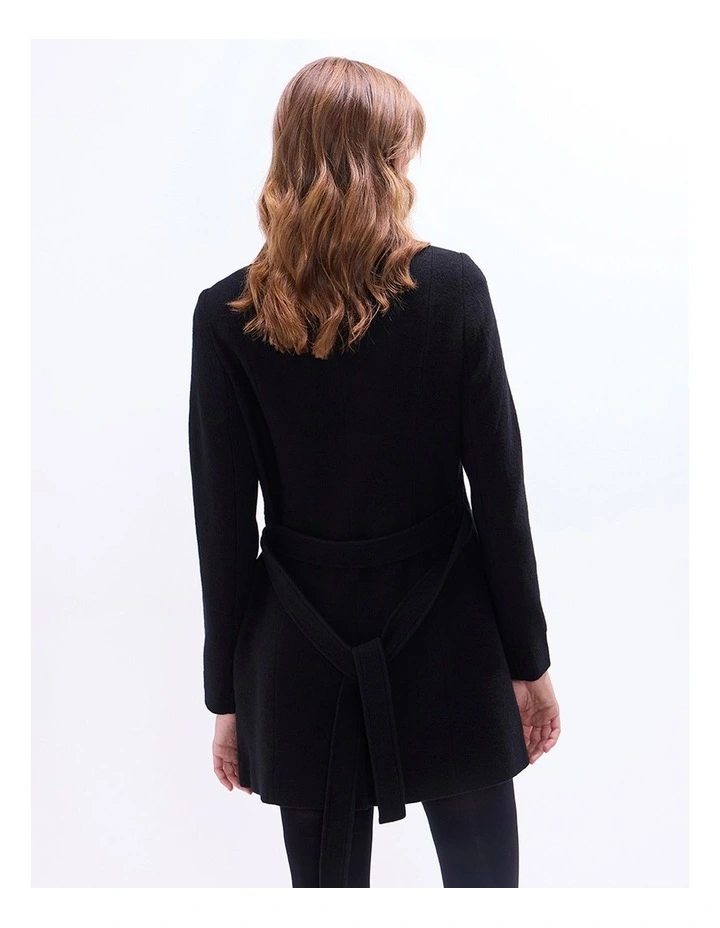 Ruby Felted Wool Coat in Black image 4