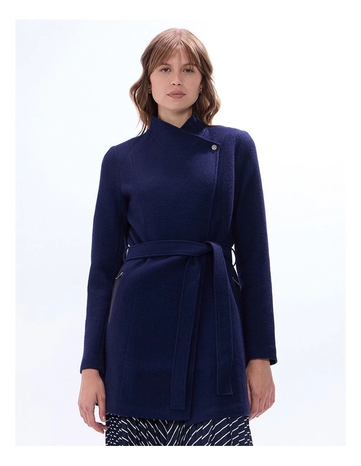 Ruby Felted Wool Coat in Midnight Marle image 2
