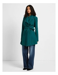 Ruby Felted Wool Coat in Emerald