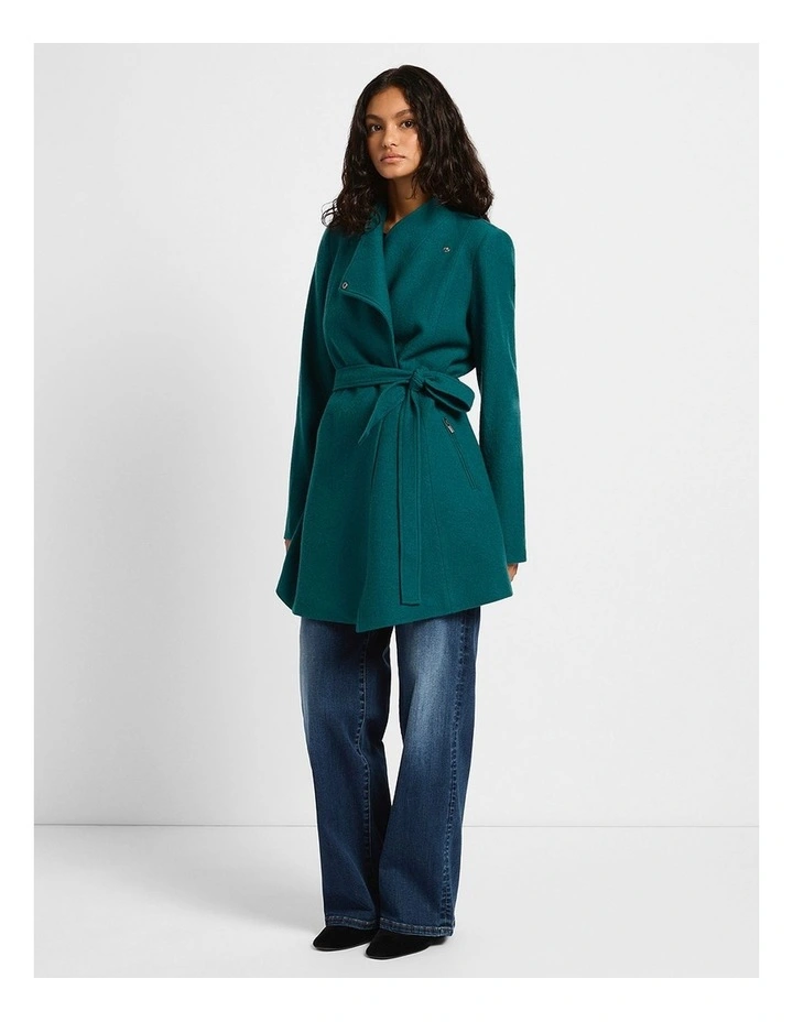 Ruby Felted Wool Coat in Emerald image 1