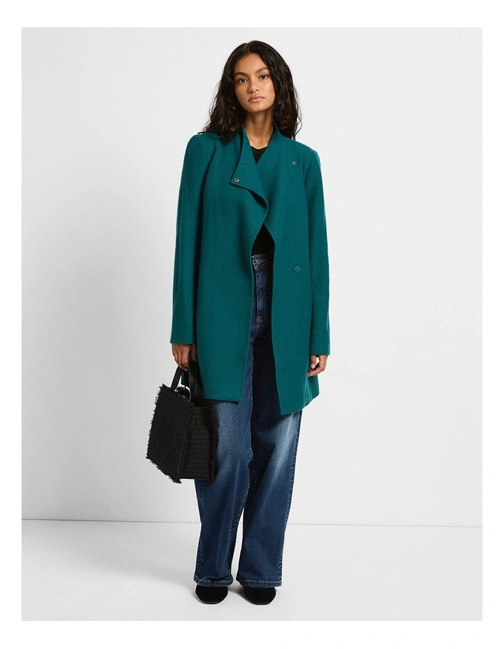 Ruby Felted Wool Coat in Emerald image 2