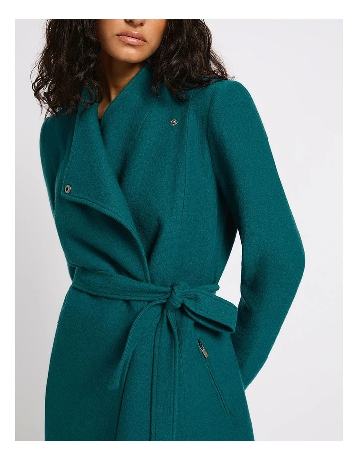 Ruby Felted Wool Coat in Emerald image 2
