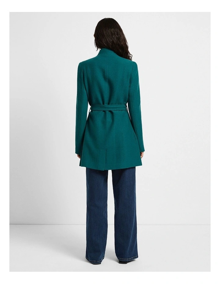 Ruby Felted Wool Coat in Emerald image 3