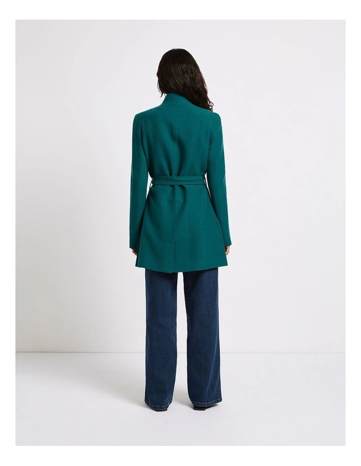 Ruby Felted Wool Coat in Emerald image 3