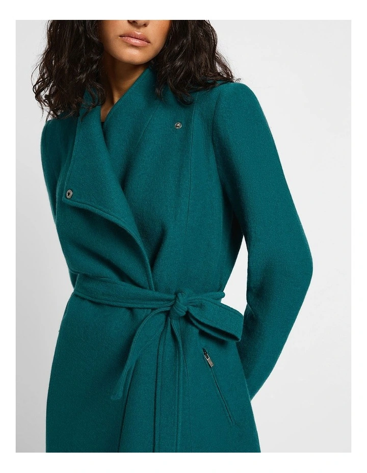 Ruby Felted Wool Coat in Emerald image 4
