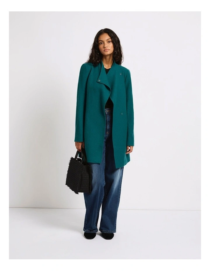 Ruby Felted Wool Coat in Emerald image 4