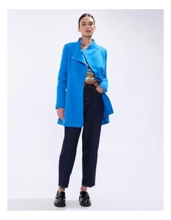 Ruby Felted Wool Coat in Bright Blue