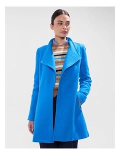 Ruby Felted Wool Coat in Bright Blue