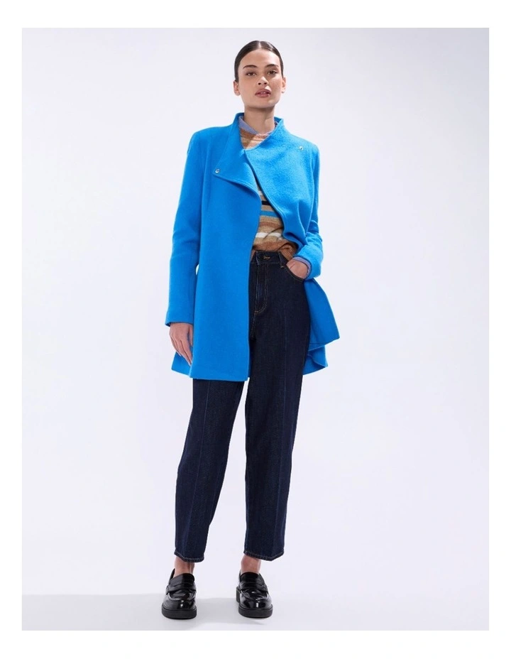 Ruby Felted Wool Coat in Bright Blue image 1
