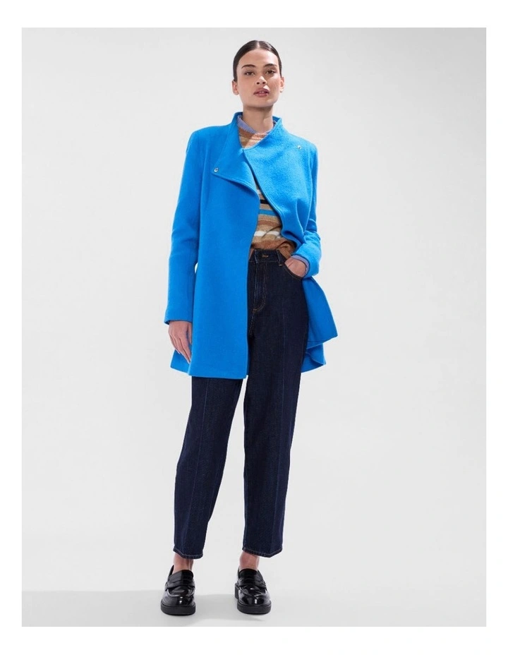 Ruby Felted Wool Coat in Bright Blue image 2